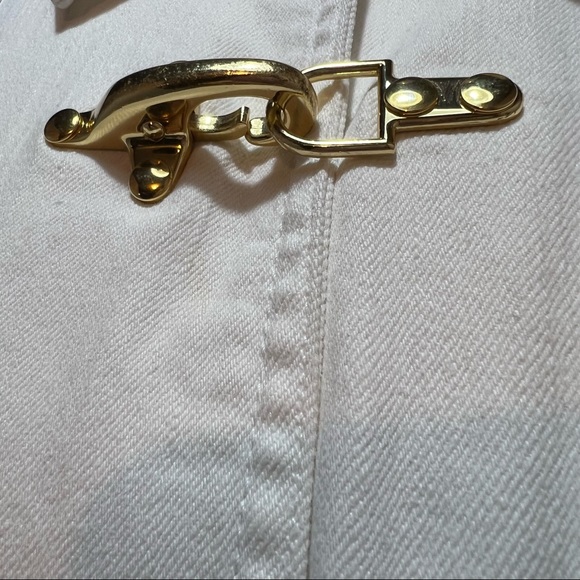 White Ralph Lauren Jean Jacket Gold Clasps - Picture 4 of 5